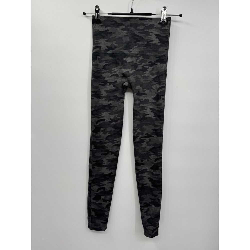 Spanx S/P Look At Me Now Seamless Leggings Womens Grey Camo High Waist Shapewear